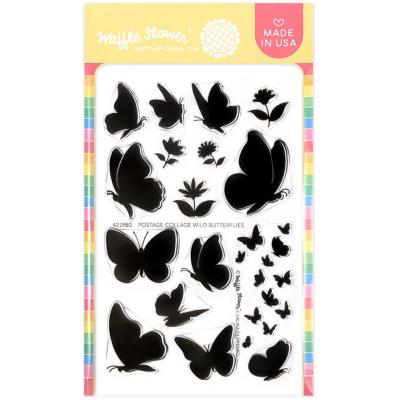 Waffle Flower Stempel - Postage Collage Wild Butterflies